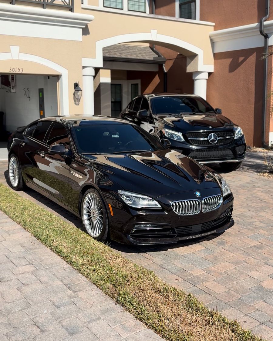 Black BMW 6 Series after an exterior detail