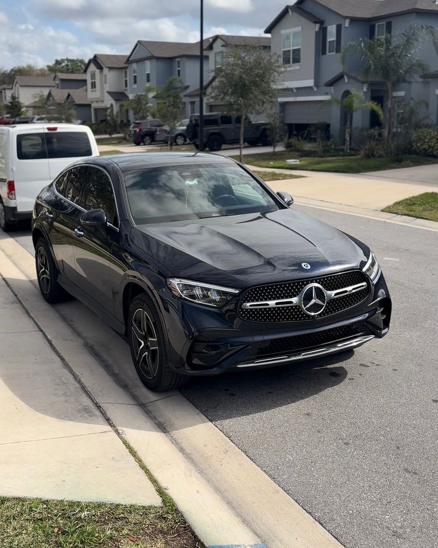 Black Mercedes GLC coupe after a wash and protect