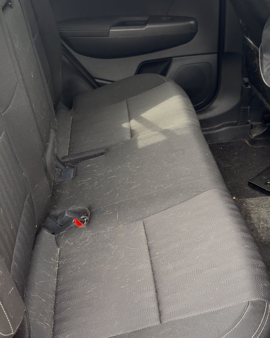 Cloth rear seat after an interior detail